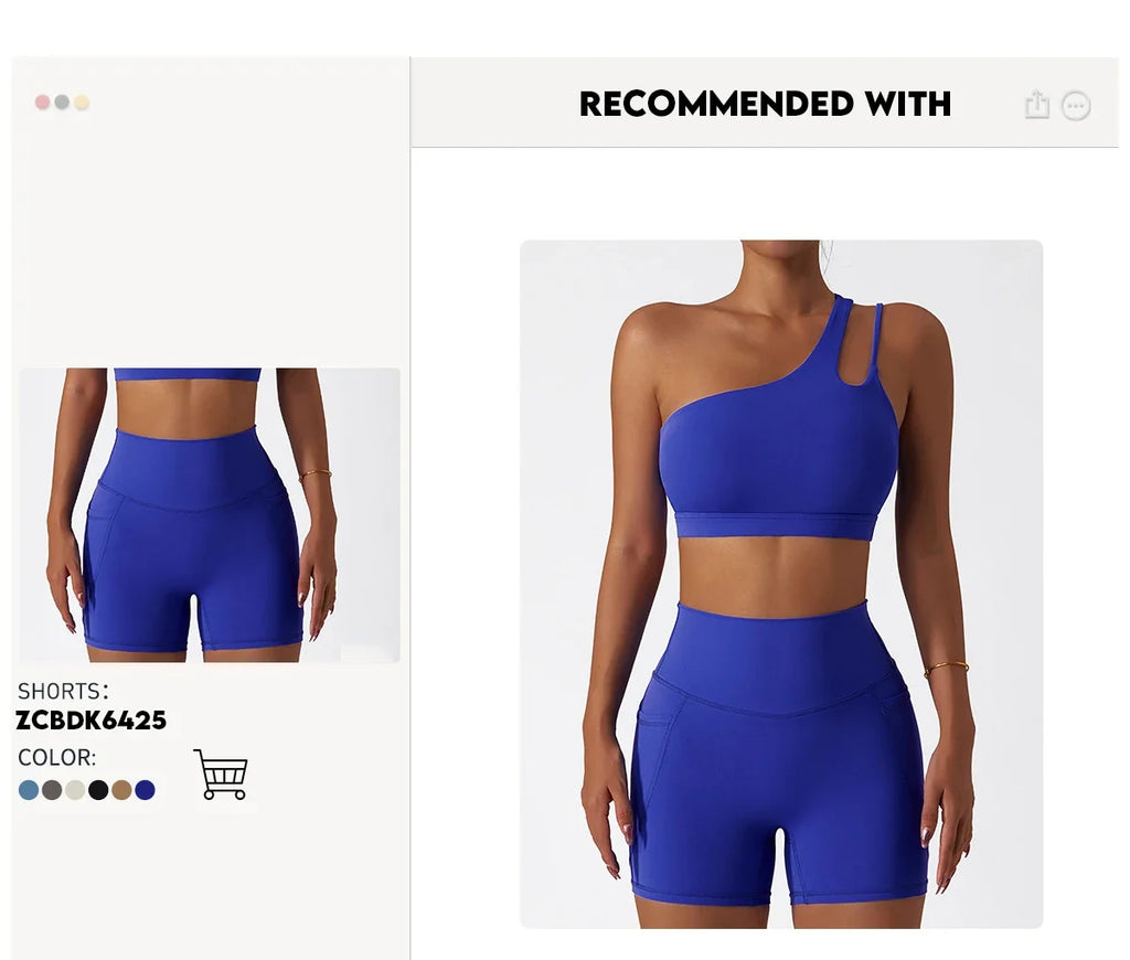 Comfort Single Strap Yoga Bra Chest Pad Running Sports Bra Gym Top Women Stretch Pull Up Underwear Women Vest Fitness Tank Top