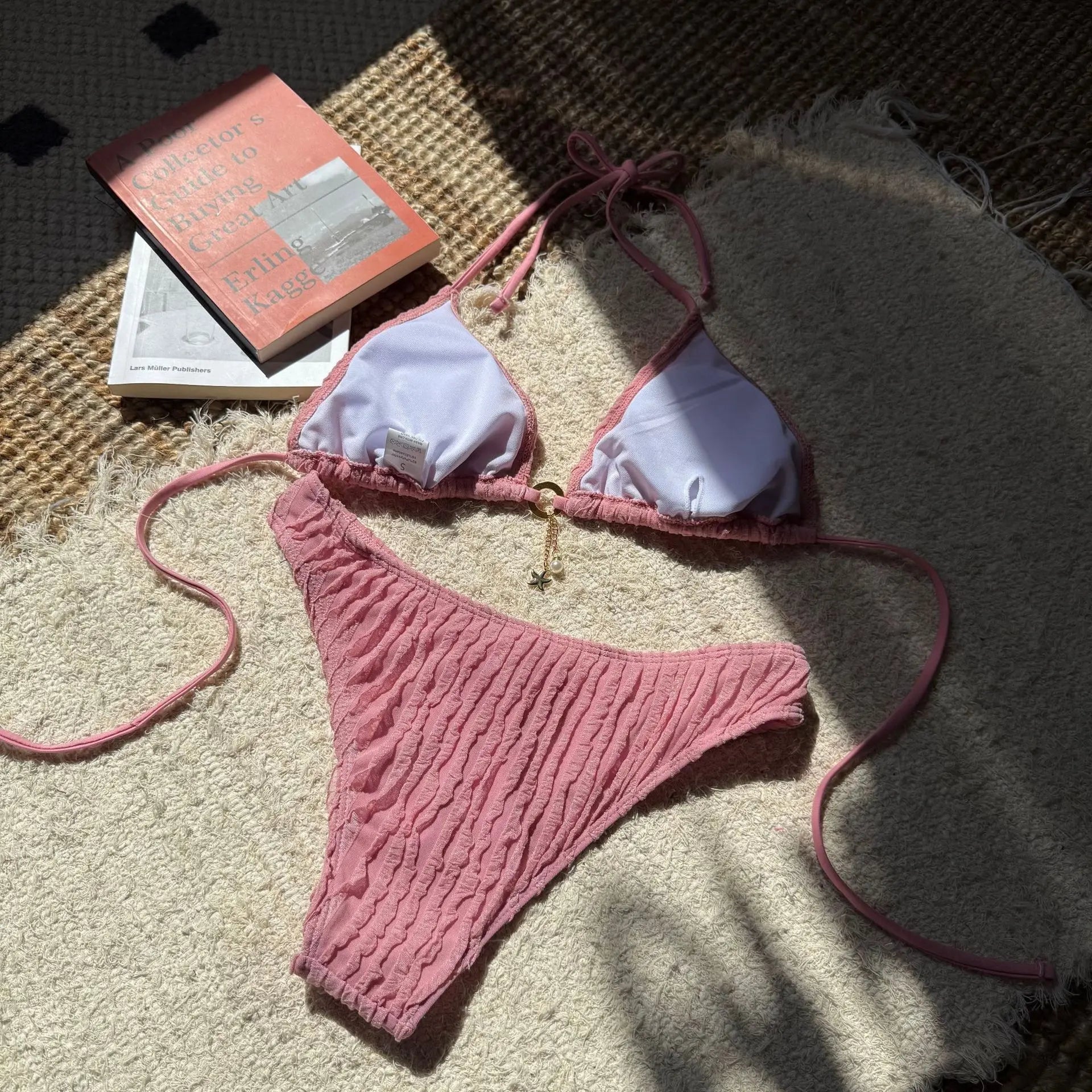 Wrinkled Halter Bikini Women Swimwear Female Swimsuit Two-pieces Bikini Set Brazilian Bather High Cut Bathing Suit Swim Lady