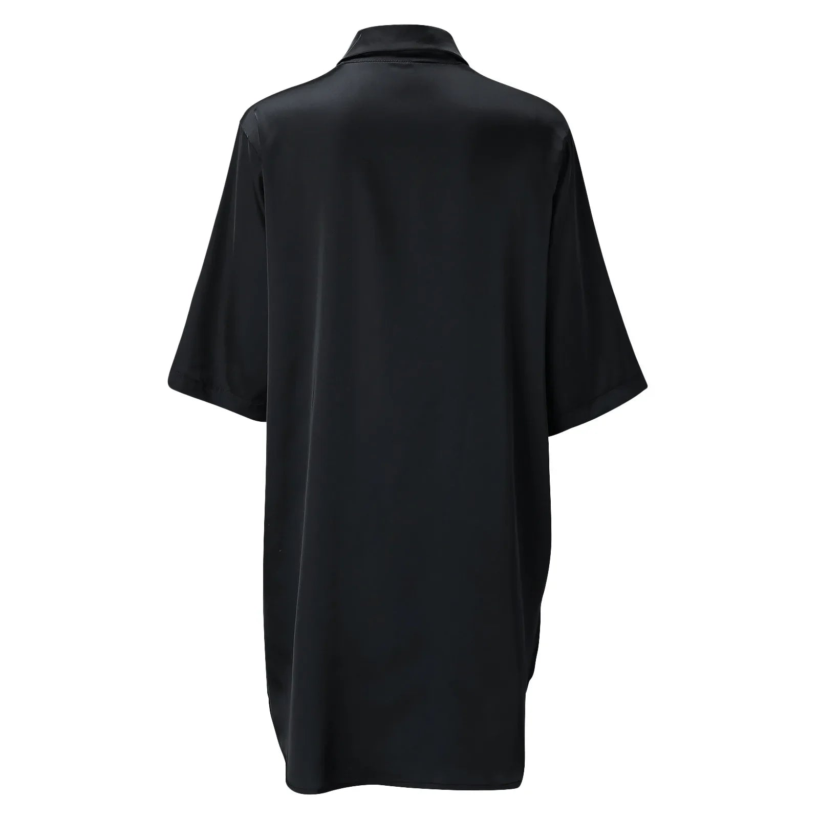 New Women's Solid Color Silky Comfortable Soft Pajamas Sexy Short Sleeve Nightshirt Smooth & Skin-Friendly Home Sleepwear Lounge