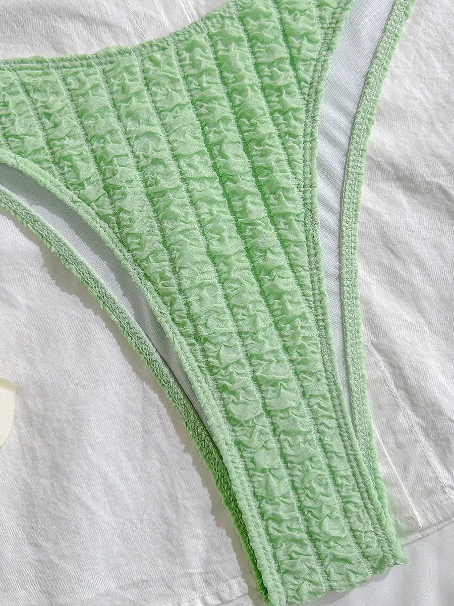 3D Flower Wrinkled Crinkled Bikini 2026 Women Bikinis Female Brazilian Swimwear Two pieces Swimsuit Bikini Set Bathing Suit Swim
