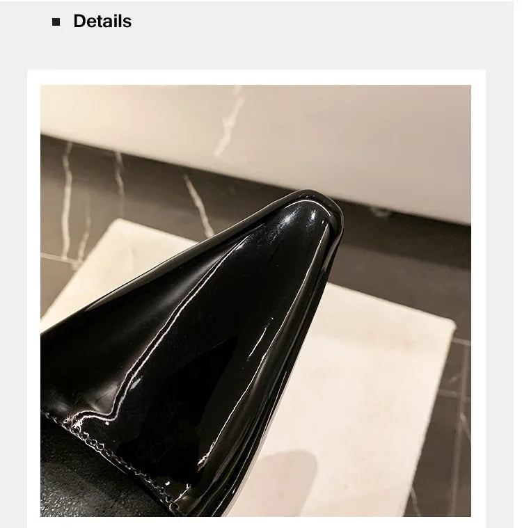 2026 Pointed Sandalias De Mujer Shallow Comfortable Patent Leather Fashion Shoes Woman French Sexy High Heels Designer Footwear