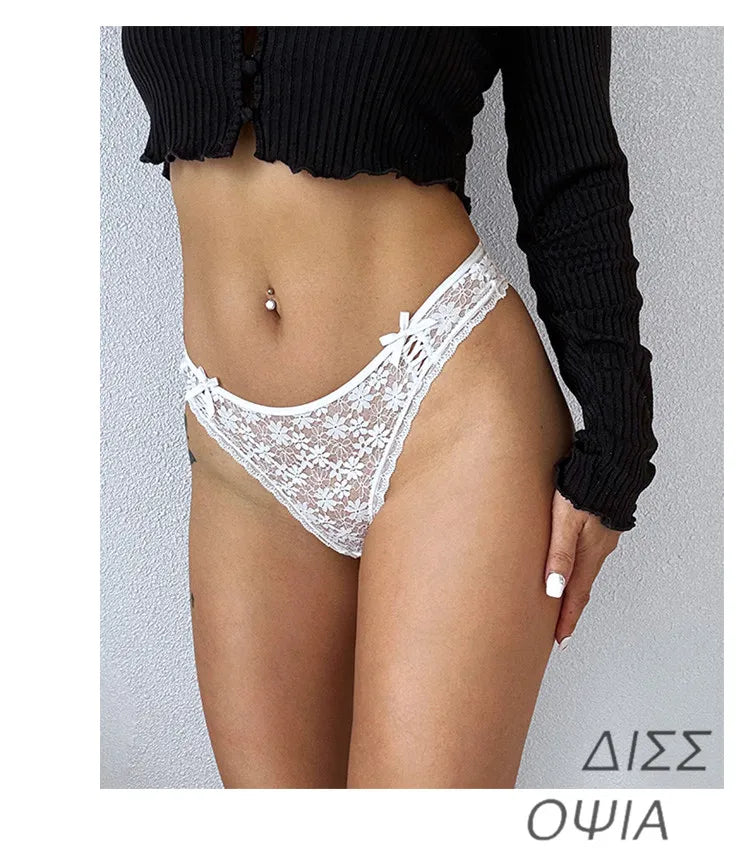 Lace G String Thin Sexy Girls Panties Seamless Women Briefs Thong Hollow Out Underwear Transparent Female Low Waist Lingerie