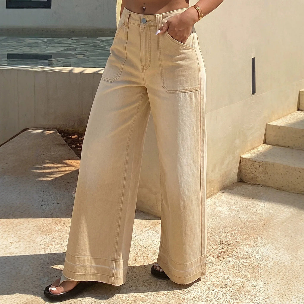 European and American style 2026 women's jeans wide leg pants jeans pants trousers