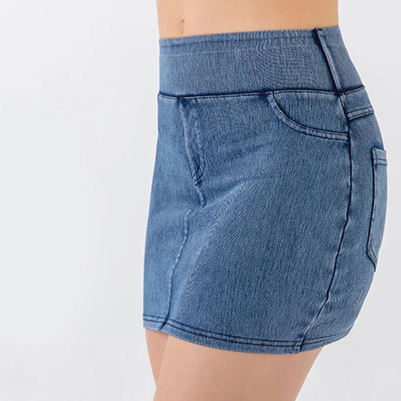 Sexy Hip Mini Denim Skirt High Elastic Slimming Jean Skirt Summer Jeans Harajuku Streetwear Sexy Hot Girl Casual A-Line Skirts