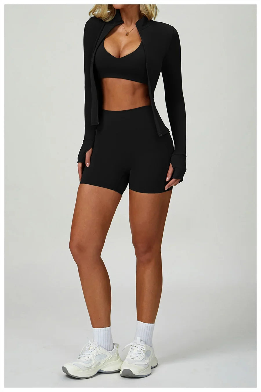 New Sportswear Seamless Yoga Set Gym Clothes Sportswear Long sleeved jacket Women Fitness Set Tracksuits Sports Bra Gym Leggings