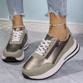 Fashion Lace Up Thick Bottom Sneakers for Women 2025 Zipper Decor Platform Sneakers Shoes Woman Non Slip Plus Size Sports Shoes