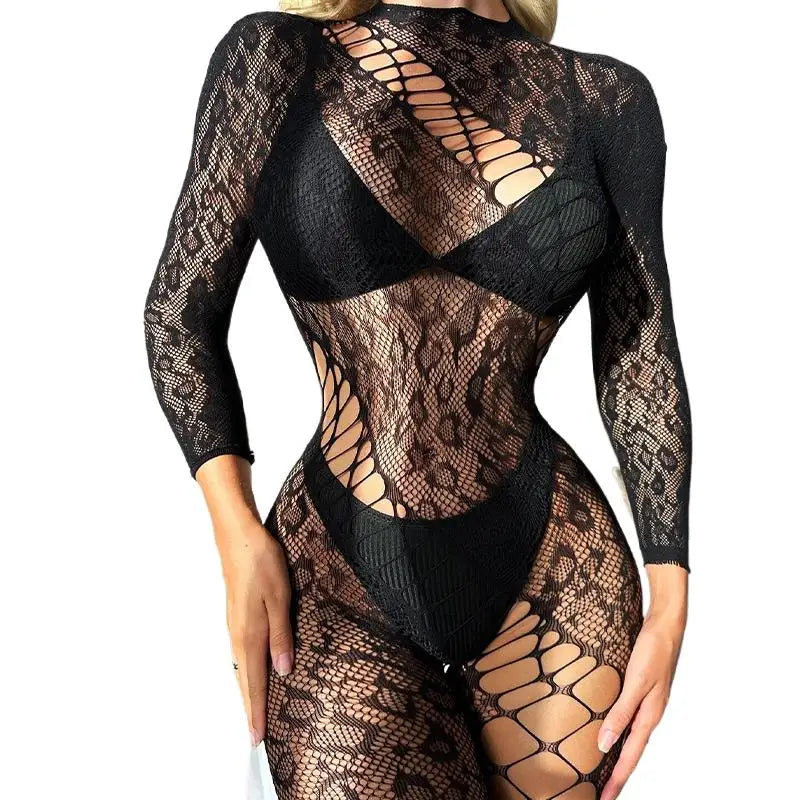 Crotchless Sex Bodysuits Transparent Bodystocking Hollow Bold Body Suit Backless Pantyhose Erotic Costumes Sexy Fishnet Lingerie
