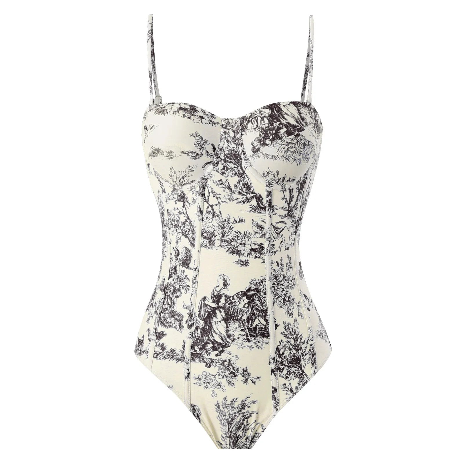 2026 New Arrival Push Up Women Bikini Set Floral Printed Ruffle Bikinis Strappy Bandage Swimwear Brazilian Biquini Bathing Suit