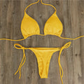 Women Thong Bikini Set Side Tie Sexy Swimsuit Bandage Style Brazilian Swimwear Woman Clothing Red/Blue/Black/White/Wine Red/Pink
