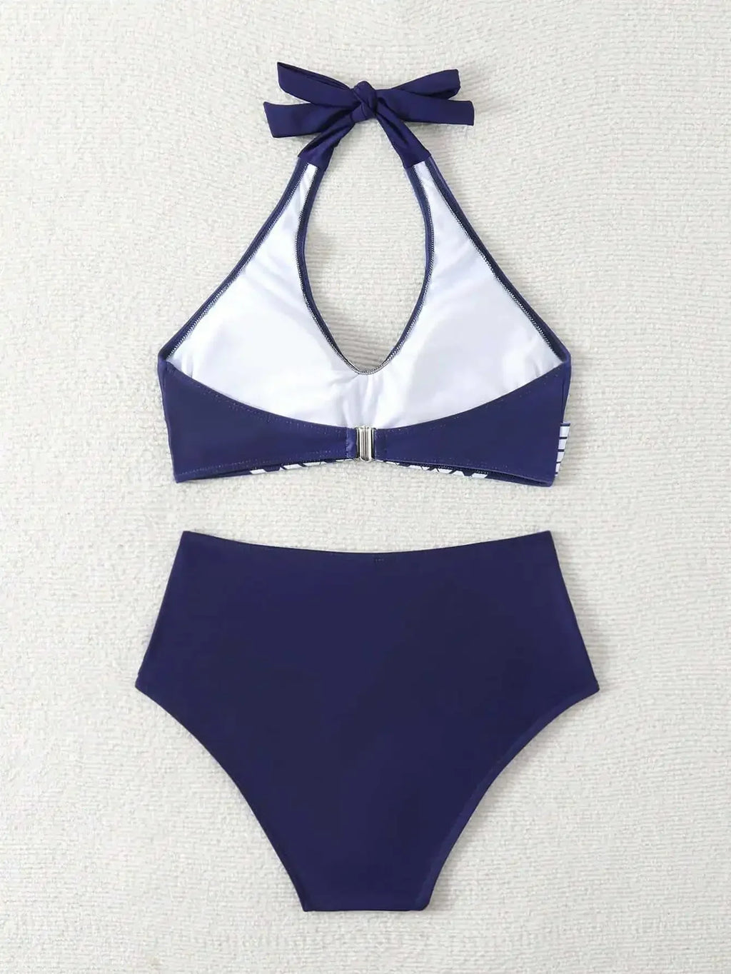 New Women High Waisted Halter Bikini Set Modest Triangle Tummy Control Swimwear Hot Spring Beach Vacation Summer Panties Sets