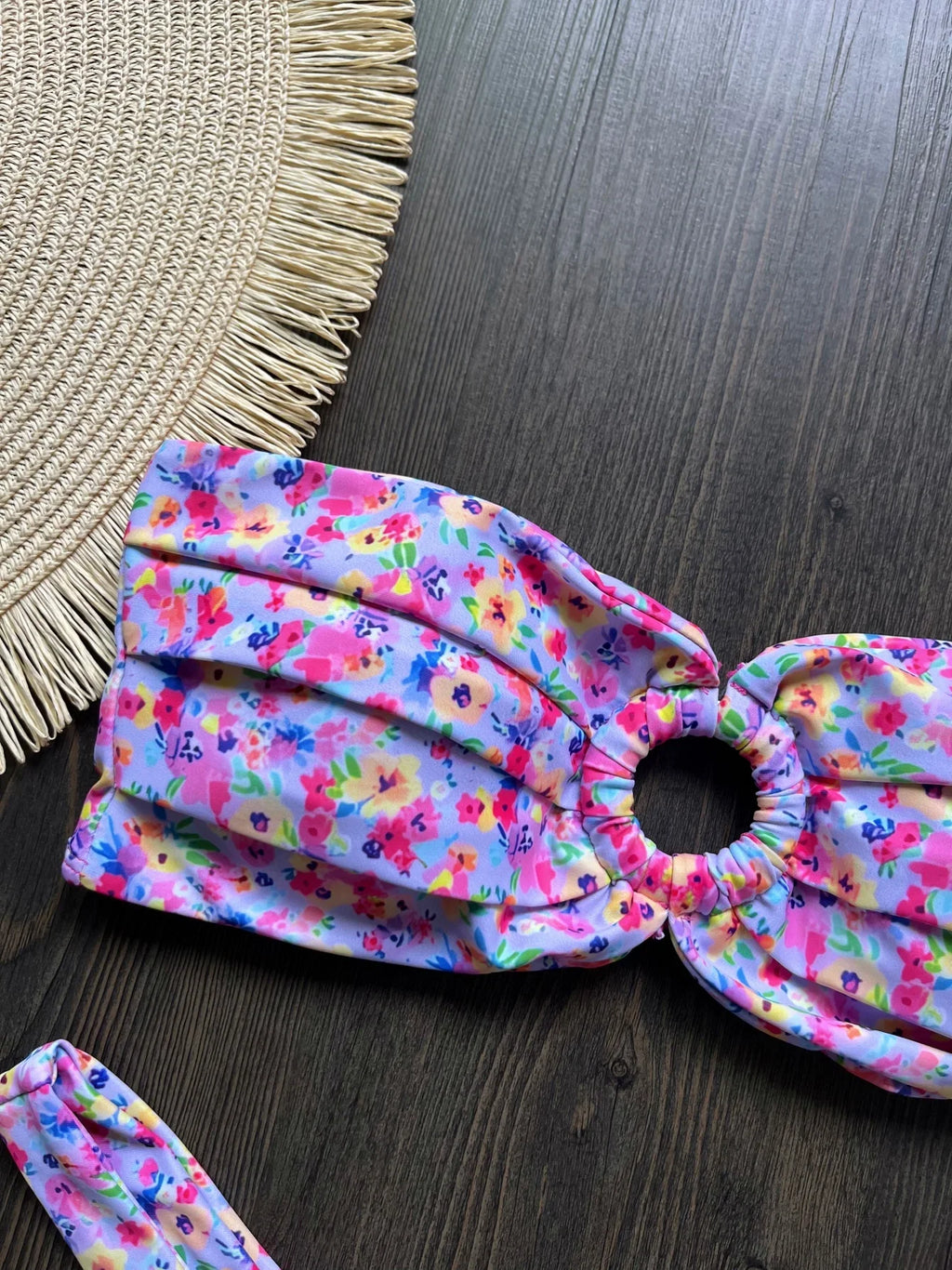 Sexy Colorful Floral Printed Bandeau Bikini Female Swimsuit Women Swimwear Two-pieces Bikini set Bather Bathing Suit Swim