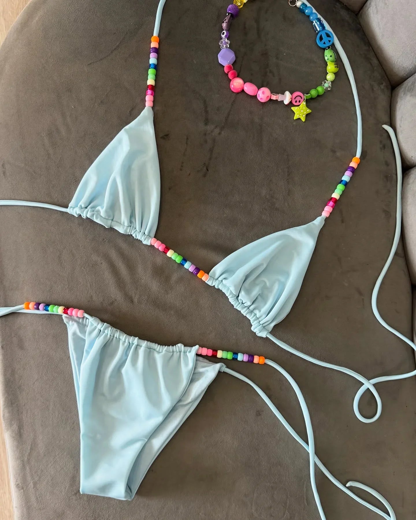 Micro Bikinis 2025 Push Up Women Swimsuits Sexy Swimwear Brazilian Bikini Set Solid Biquini Bead Swimsuit Summer Beachwear