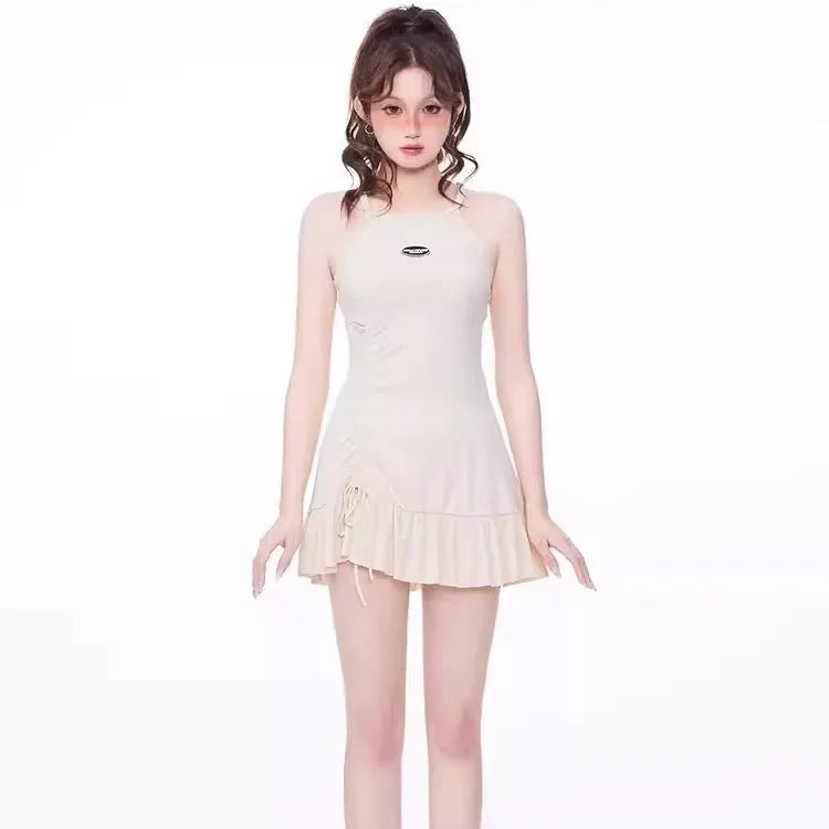 New Split Swimsuit for Women's Sports, American Style, Conservative, Meat Covering, Slimming, Vacation, Seaside Swimsuit