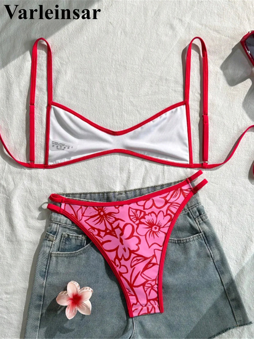 S - XL 2026 Sexy Printed High Leg Cut Bikini Female Swimsuit Women Swimwear Two-Pieces Bikini Set Bather Bathing Suit Swim V8037