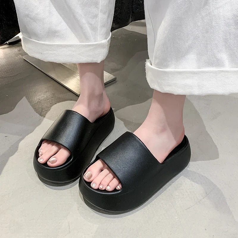 Summer Eva Chunky Platform Slippers Women Comfortable Soft Thick Bottom Sandals Woman 2025 Non Slip Beach Flip Flops Female