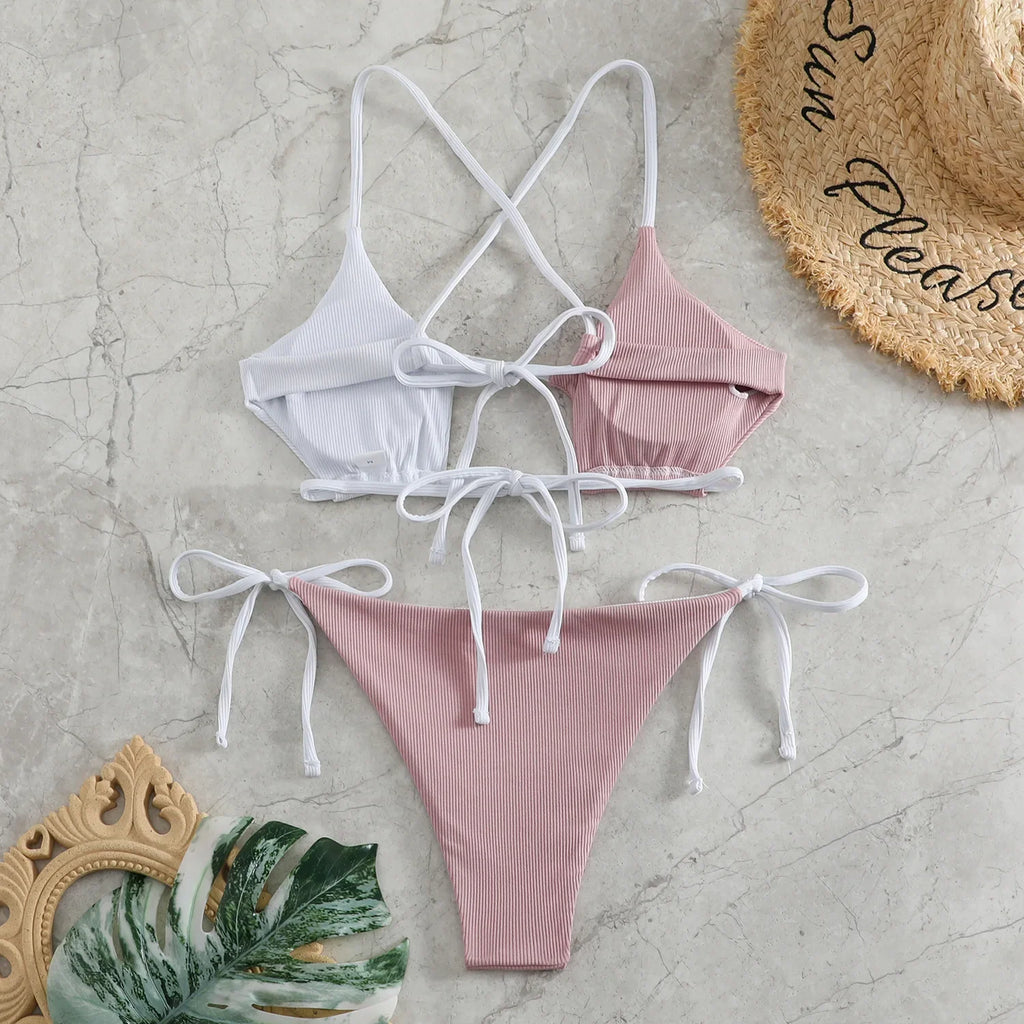 2025 String Bikini Women Brazilian Swimsuit Sexy Push Up Swimwear Female Bathers Bathing Swimming Suit Summer Beachwear