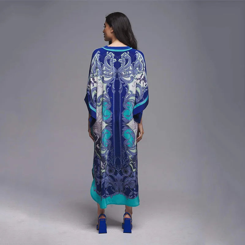 2026 Women Swimsuit Beach Cover Up dress Sleeve Kaftan Beach Tunic Long Pareos Bikinis Cover ups Summer Robe Plage Beachwear
