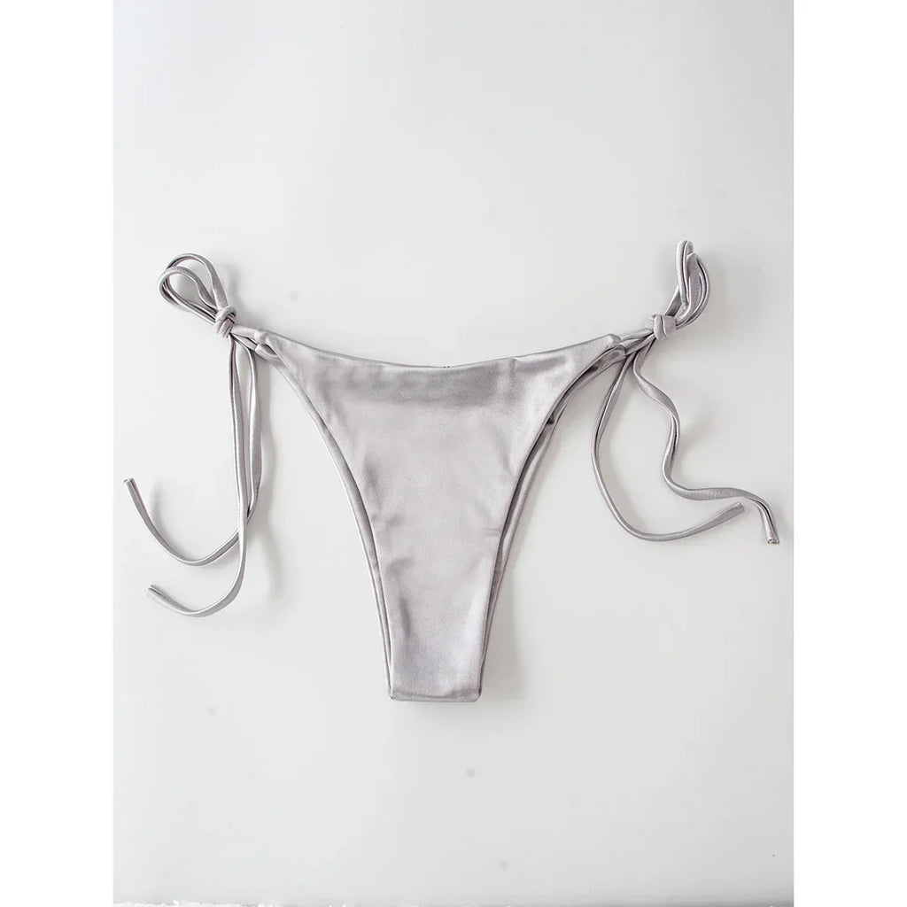 Sexy 13 Colors Halter Satin Brazilian Bikini Women Swimwear Female Swimsuit Two-pieces Bikini set Bather Bathing Suit Swim V4966