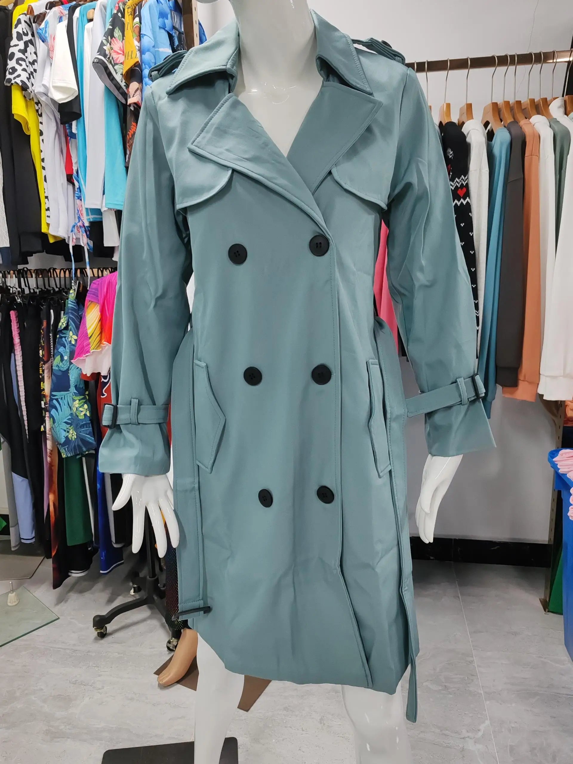 Phantasy Trench Coat Women Long Sleeve Jacket British Style Long Cloack Lace Up Elegant Office Lady Trench Spring Autumn Outfit
