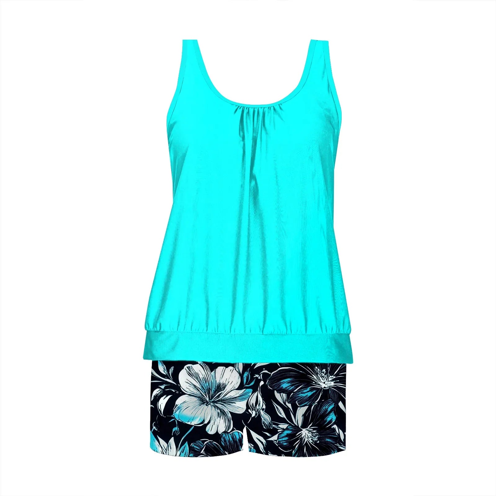 2026 Pinted Floral Tankini Two Pieces Swimsuit Women Vintage Swimwear Female Bathers Bathing Swimming Swim Suit Beachwear