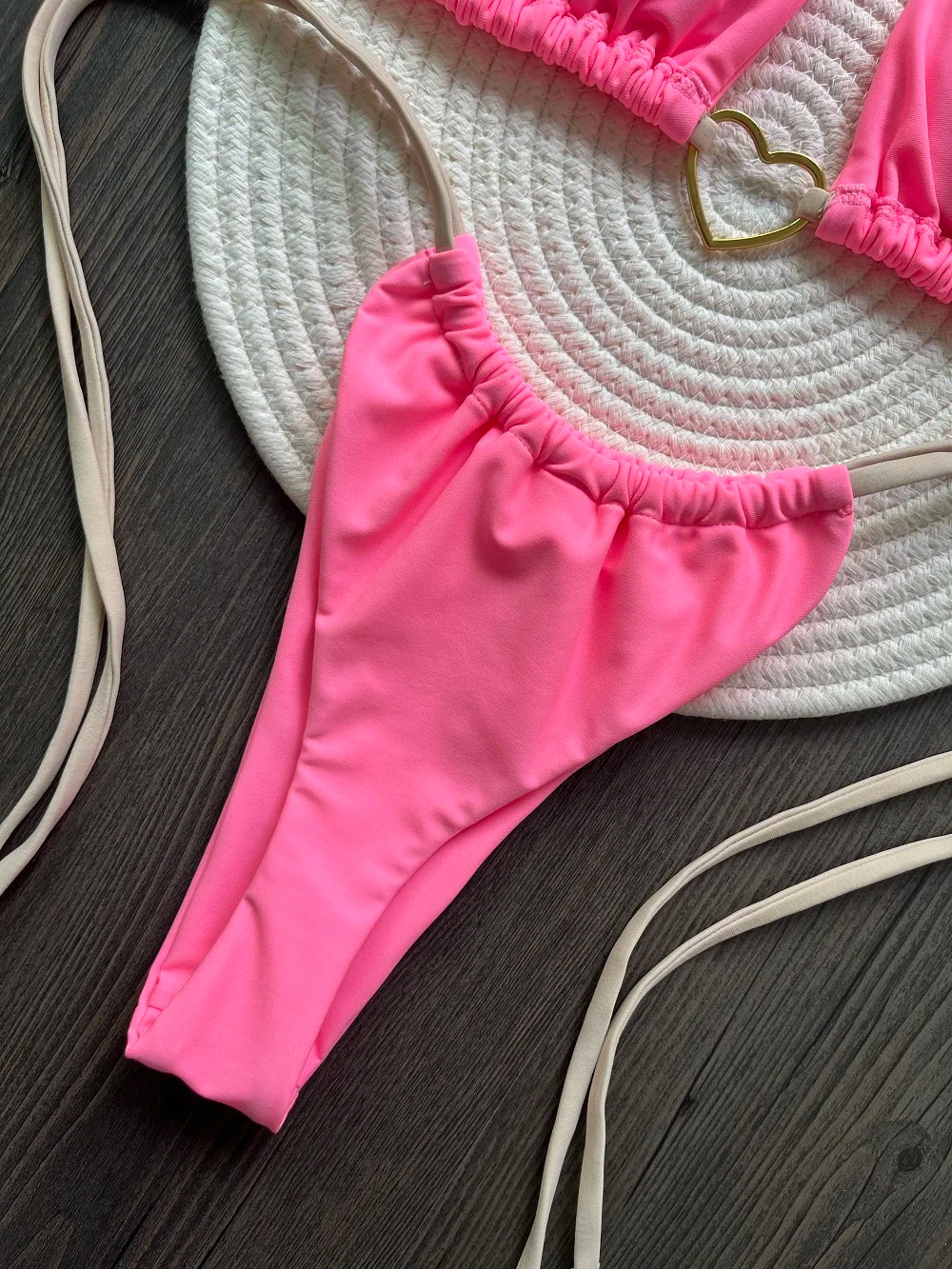 Women's Solid Color Sexy Bikini Set 2-piece Split Beach Swimsuit Red