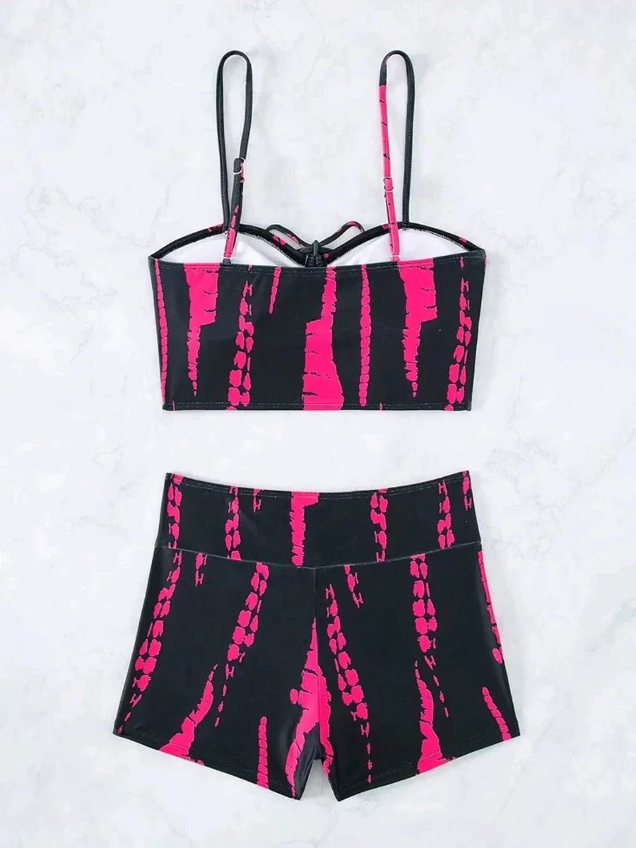 2026 Print String Bikini Swimsuit Women High Waist Shorts Swimwear Female Bathers Bathing Swimming Swim Suit Beachwear