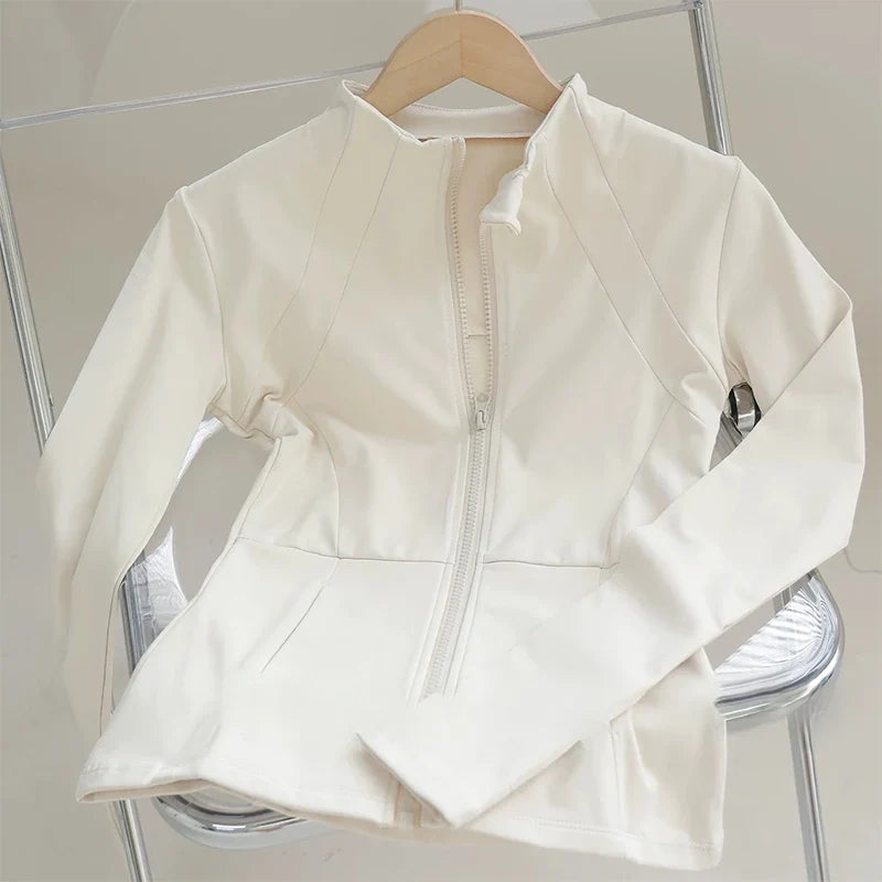 Women's High-End Yoga Suit with Standing Collar Long-Sleeved Sports Jacket for Running And Training Windproof Fitness Jacket