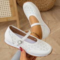 White Hollow Out Platform Sneakers Women 2025 Plus Size 36-43 Breathable Sports Shoes Woman Comfort Non Slip Walking Flats Mujer
