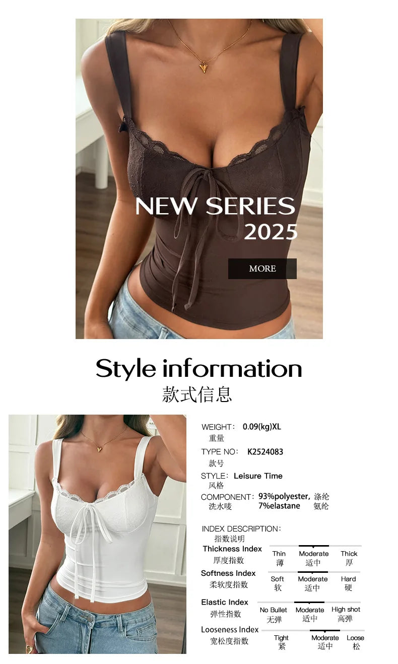Summer women's Y2K sexy style solid color vest T-shirt halter top