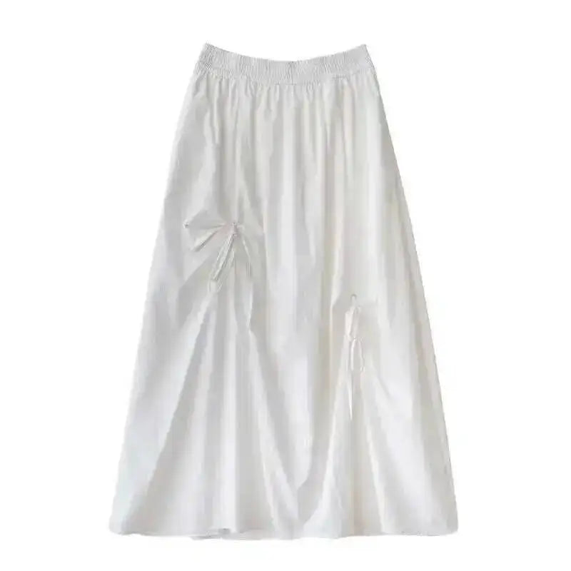 Versatile Knot Spring Summer F Skirt Ele Design Elastic Waist Skirt Sweet Aosphere Skirts For Ladies Fashion Women Skirts HSSZ