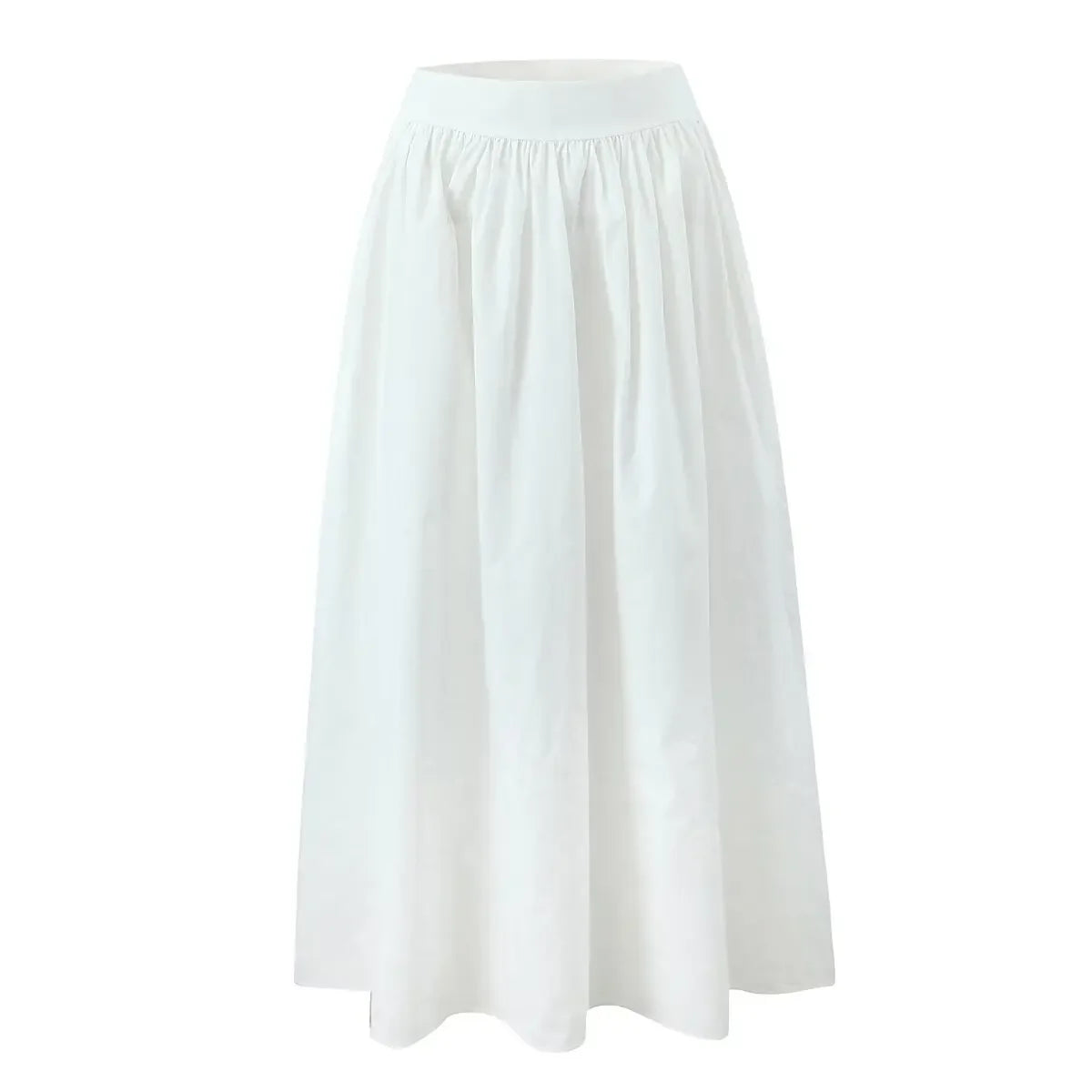Summer Women White Cotton Dress Set 2025 Top+skirt 2 Pcs Outfit Ruffles Button Slim Top A-line Maxi Skirt Beach Casual Dress