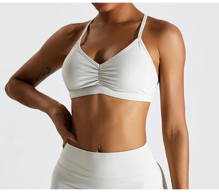 Summer Sexy Scrunch Sports Bra Gym Top Women Running Back Cross Top Sportswear Workout Underwear Fitness Workout Yoga Clothing