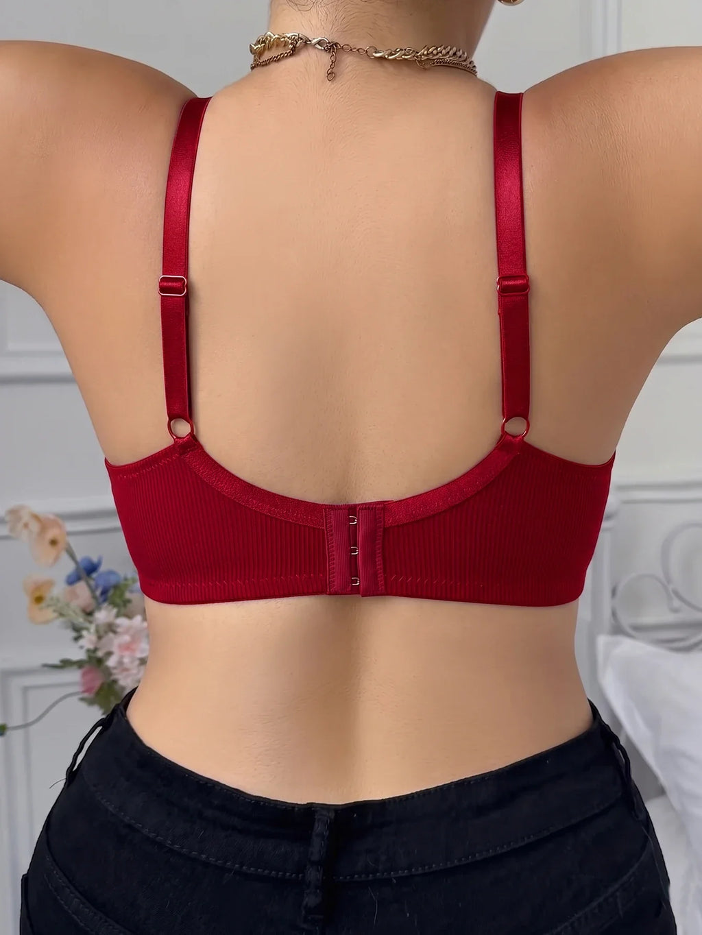 Plus Size Women's B C D Thin Cup Ribbed Push Up Bra Wide Straps Underwire Side gather Lingerie Comfort Ladies Brassiere