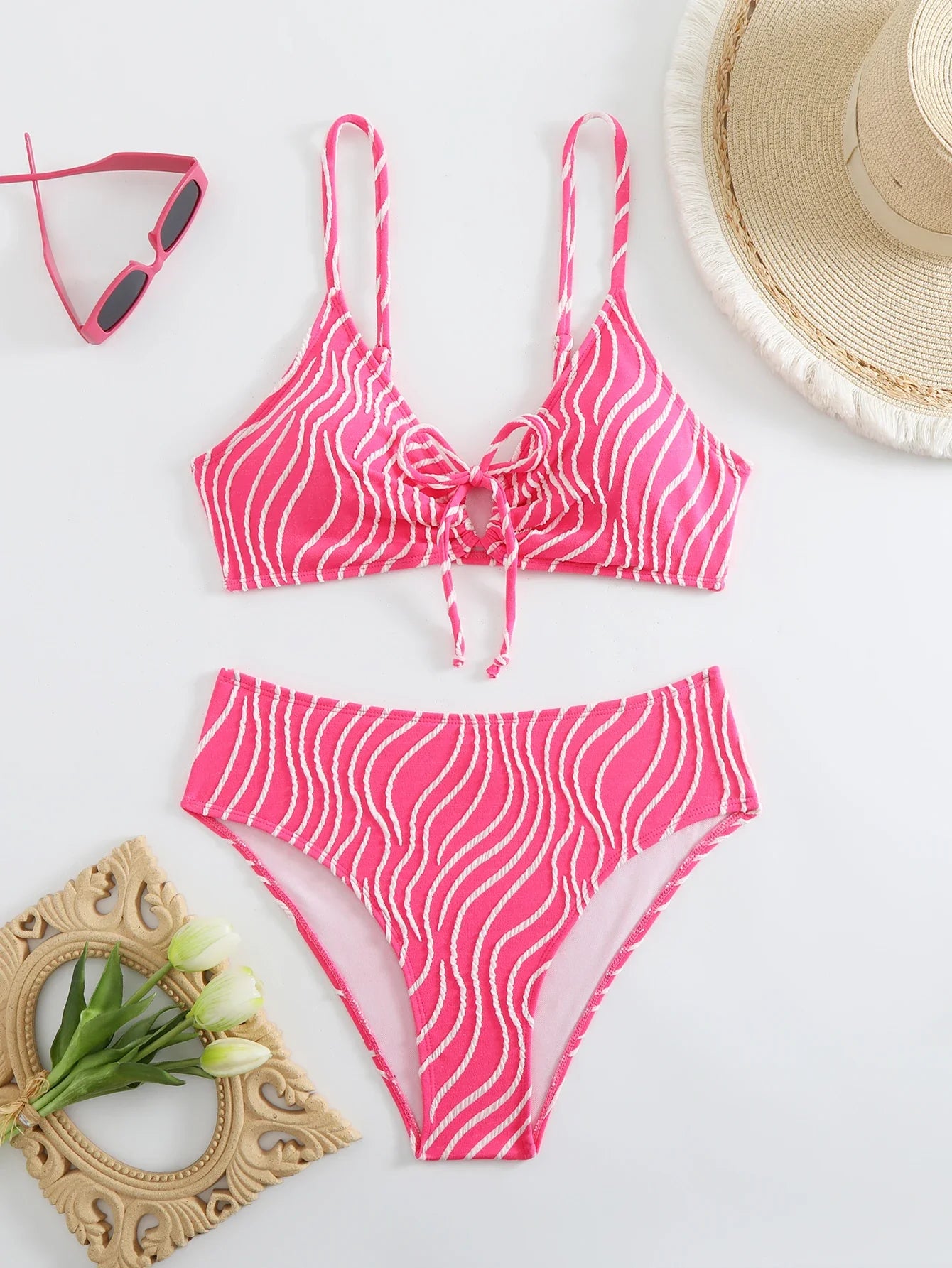 High Waist Bikini 2026 Women Strappy Swimsuit Sexy Striped Swimwear Female Bathers Bathing Swimming Swim Suit Beachwear