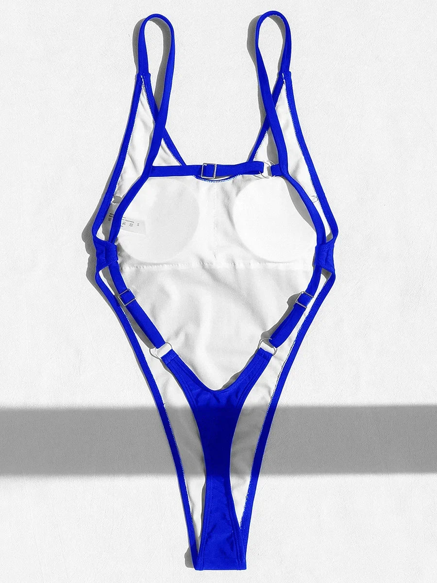 Backless Extreme Mini Micro G String Thong Women Swimwear One Piece Swimsuit Female Monokini High Leg Cut Bathing Suit Swim Lady