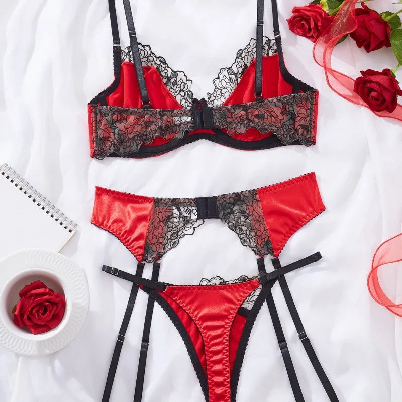 Toucheart Sexy Underwear Lace Patchwork Sissy Slim High Waisted Women Interesting Gather Together Charming Lingerie Intimate Set