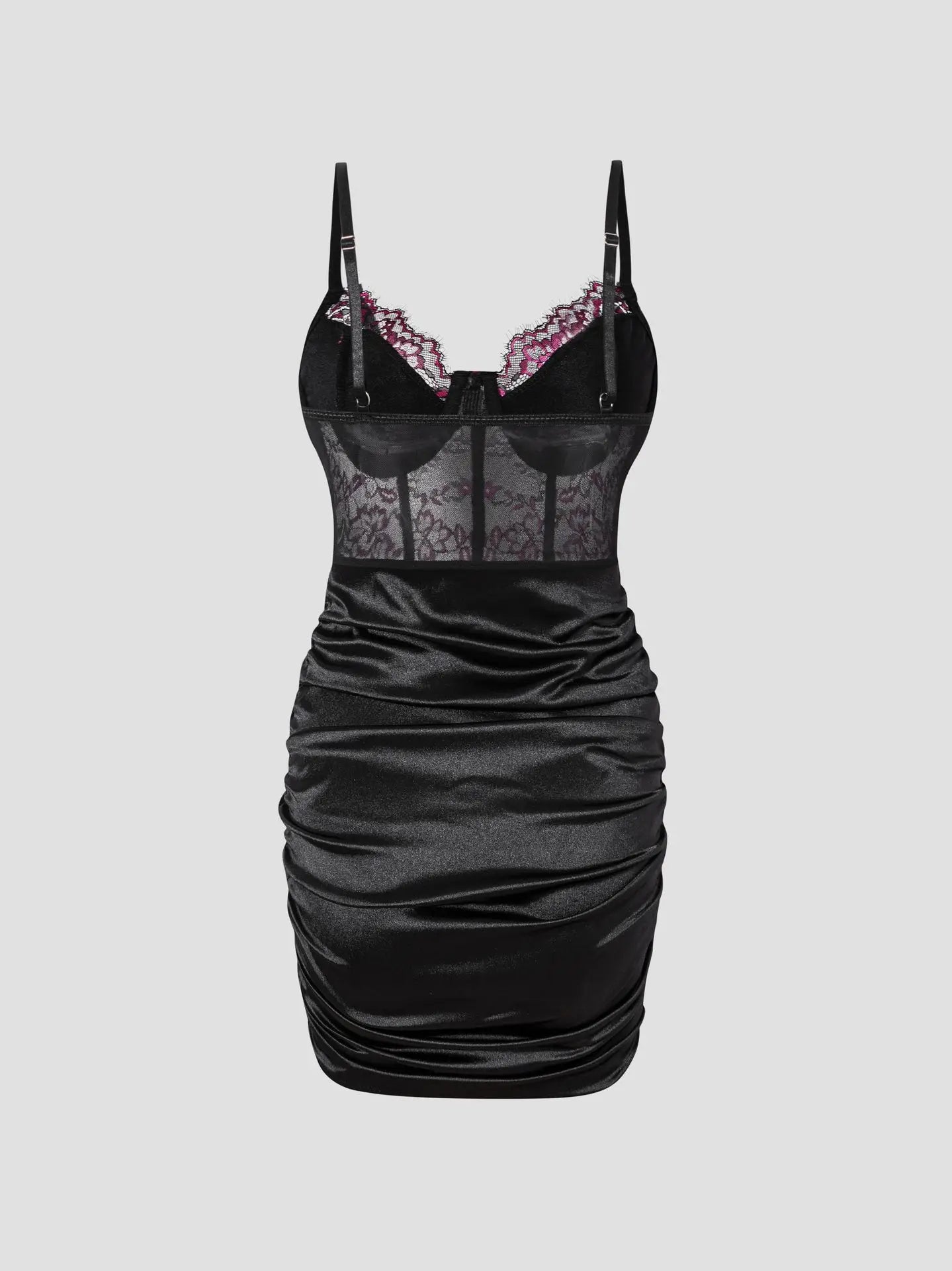 Hot Girls Slim Spaghetti Strap Mini Dresses Women Sexy See Through Flower Lace Fold Package Hip Bodycon Short Dress Club Vestido