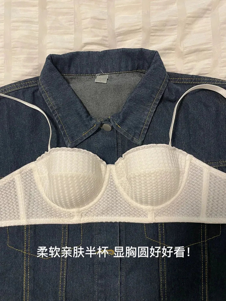Japanese Manga Minimizer Bra Half Cup Demi Style Wireless Comfort Support Anti Sagging Lingerie Set for Large Bust 32-38 AB USA