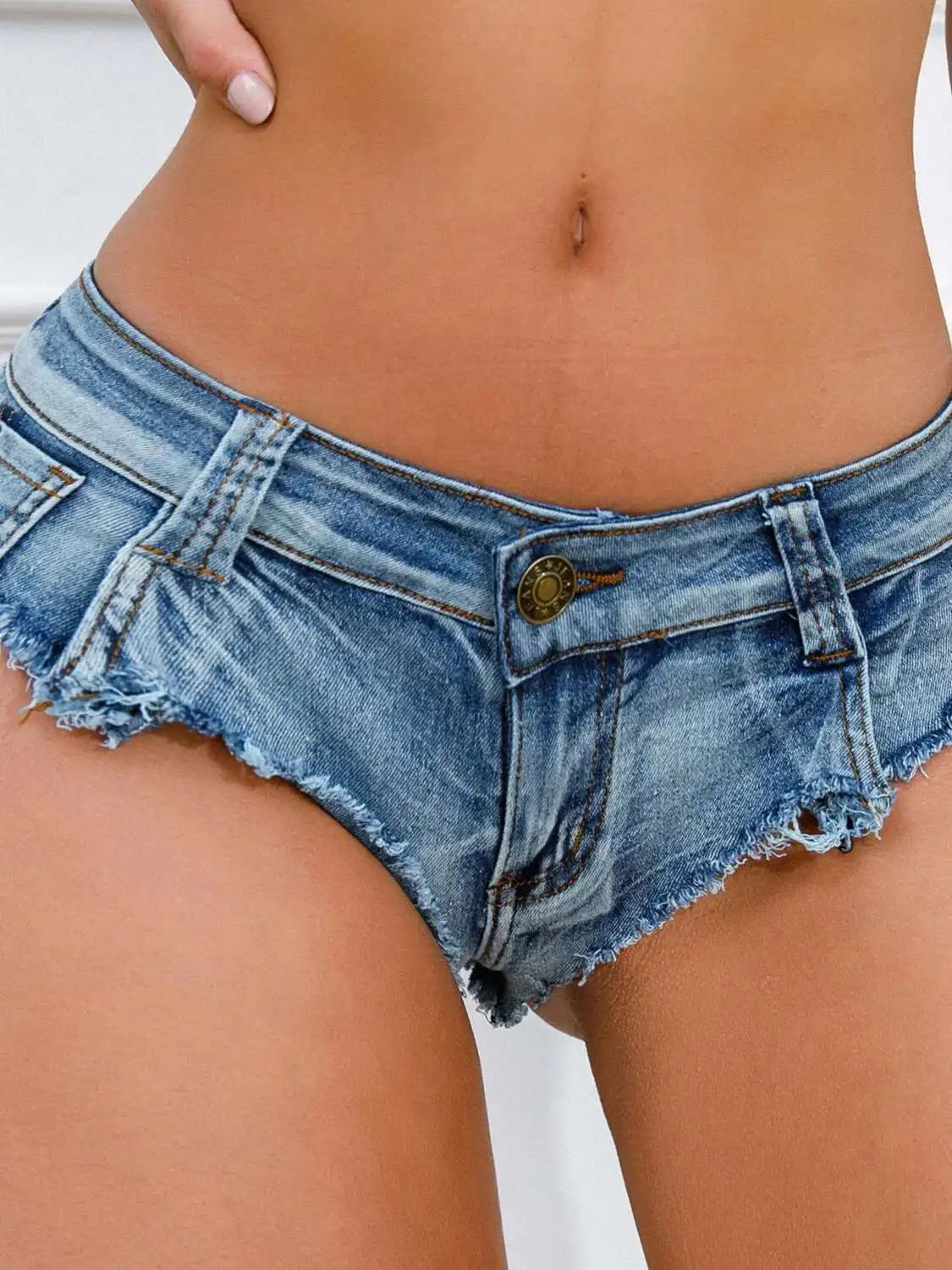 Summer Low Waist Hot Girl Slim Fit Plus Size Stretch Jeans Women's Denim Shorts For Beach Spa & Hot Springs Water Sports G5WM