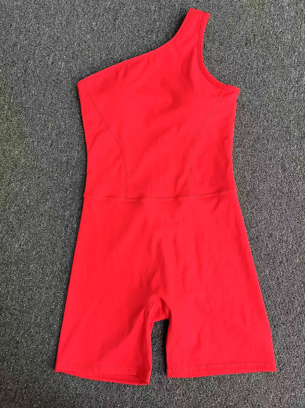 Summer One Shoulder Yoga Short Jumpsuit Women Sexy Cut Out Backless Scrunch Booty One Piece Suit Gym Workout Fitness Clothes