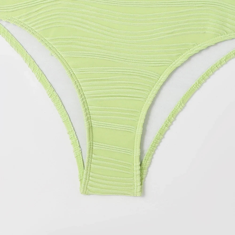 2026 One Piece Swimsuit Solid Swimwear Women Bathing Suit Female Swimming Summer Beachwear Bodysuit