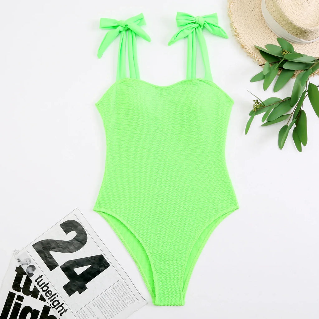 2026 Strappy Swimsuit One Piece Solid Vintage Swimwear Women Bathing Swimming Swim Suit Female Padded Summer Beachwear