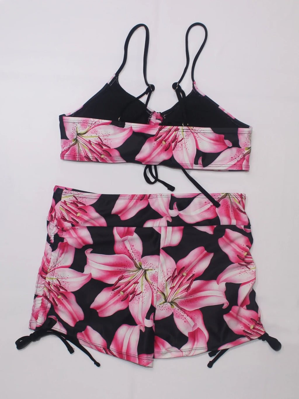 3-Piece Set Bohemian  Print Beach Sunshade Clothing Women's Drawstring Swimsuit Shorts Comfortable Summer Vacation Swimwear
