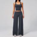 Women's Summer Two Piece Yoga Sets Slimming Sports Tank Top Lifted Buttocks High Waist Flare Pants Gym Fitness Suits Tracksuit
