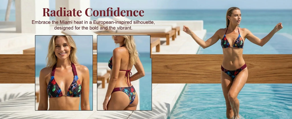 Print Halter Braided Rope Mini Thong Bikini Female Swimsuit Women Swimwear Two-pieces Bikini Set High Cut Bathing Suit Swim Lady