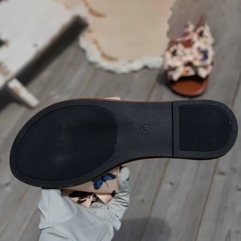 Women's Summer Bohemian Clip Toe Flip Flops Non-Slip Flat Slippers Beach Shoes House Bathroom Non-Slip Shoes Slides