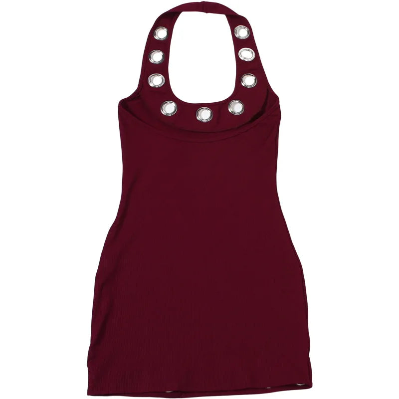 Summer Women's Fashion Dress Backless Hot Girl Sexy Slim Hip Cover Dress