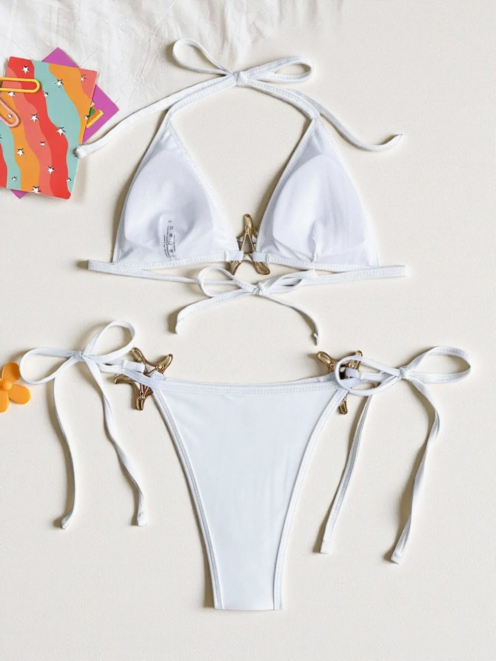 2026 New Summer Women's Crochet Swimsuit Sequins Sexy Backless Lace-up Swimwear Low Waist Micro Bikini Set Beach Bathing Suits