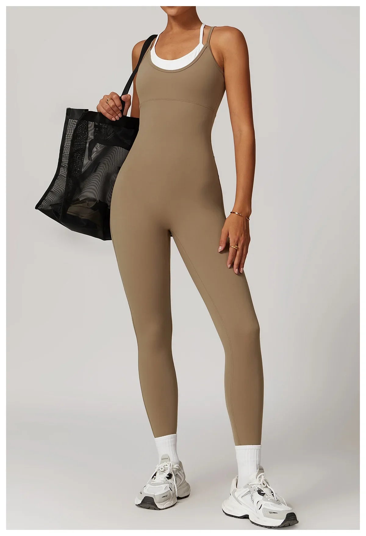 Yoga Jumpsuit Fake two color contrast halter sport jumps Women Push Up Gym Fitness Overalls Sport Outfit Sportswear Clothes 8843