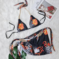 2026 Sexy Three Piece Bikini Set Women Luxe Rhinestone Metal Chain Print Swimwear Swimsuit Bikinis Set Bathing Suit Beach Bikini